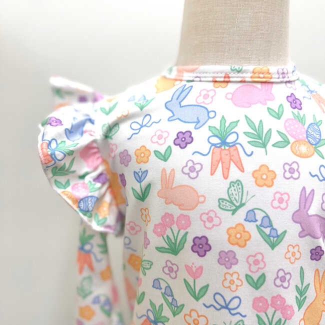 Mila & Rose Hoppy Easter L/S Ruffle Tee