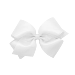 Wee Ones King Sheer Iridescent/Grosgrain Bow - White