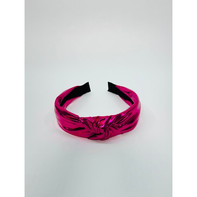 Azarhia Metallic Headband in Hot Pink