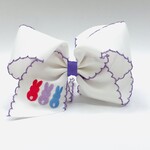 Wee Ones King Grosgrain Bows with Moonstitch Edge & Peeps Embroidery