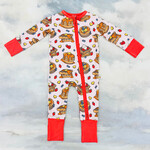 Toast & Jams Pink Waffly Zip Romper