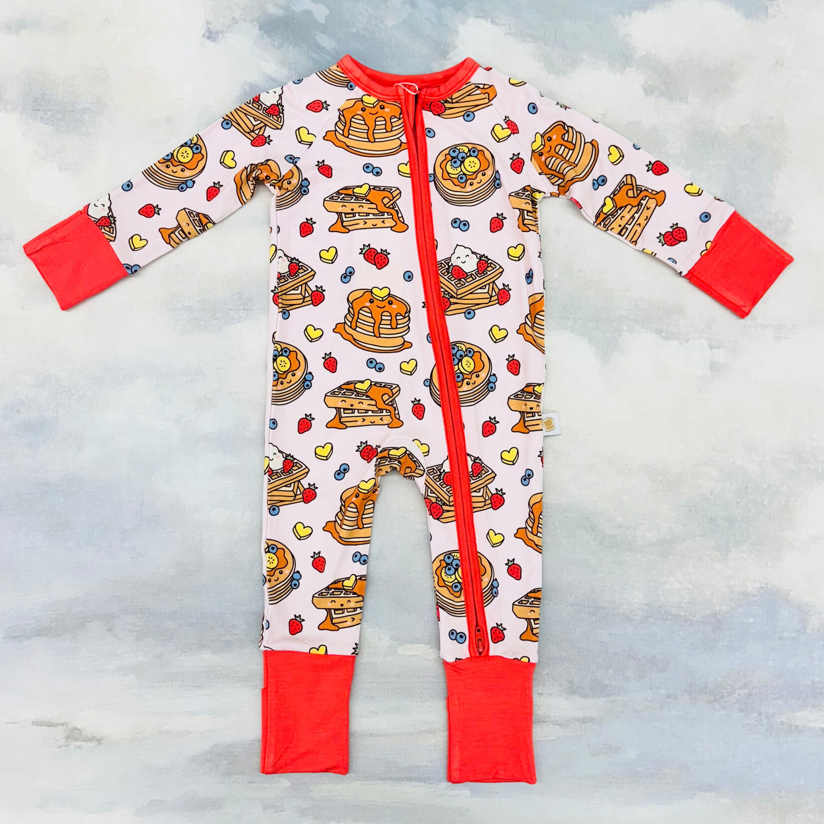 Toast & Jams Pink Waffly Zip Romper