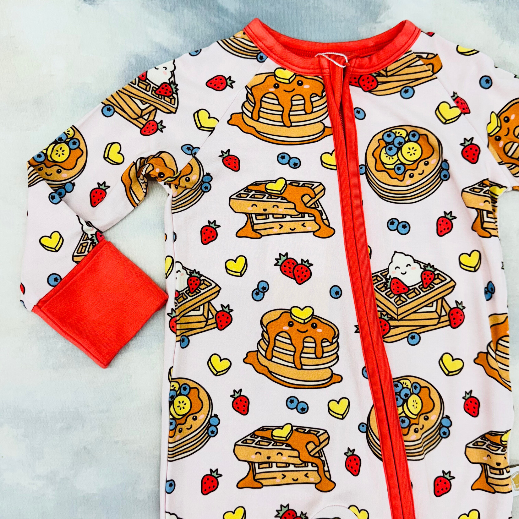 Toast & Jams Pink Waffly Zip Romper