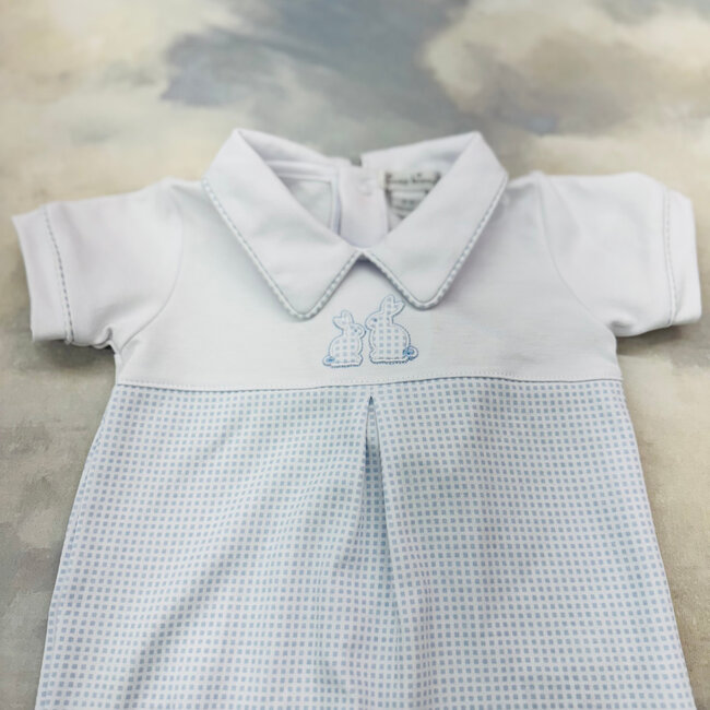 Kissy Kissy Light Blue Pique Bunny Bash Short Playsuit