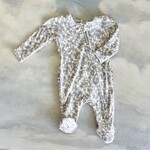 Angel Dear Forget Me Not Floral 2-Way Zipper Ruffle Back Footie