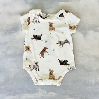 Angel Dear Watercolor Puppies SS Bodysuit