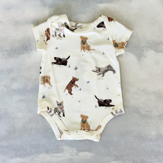 Angel Dear Watercolor Puppies SS Bodysuit