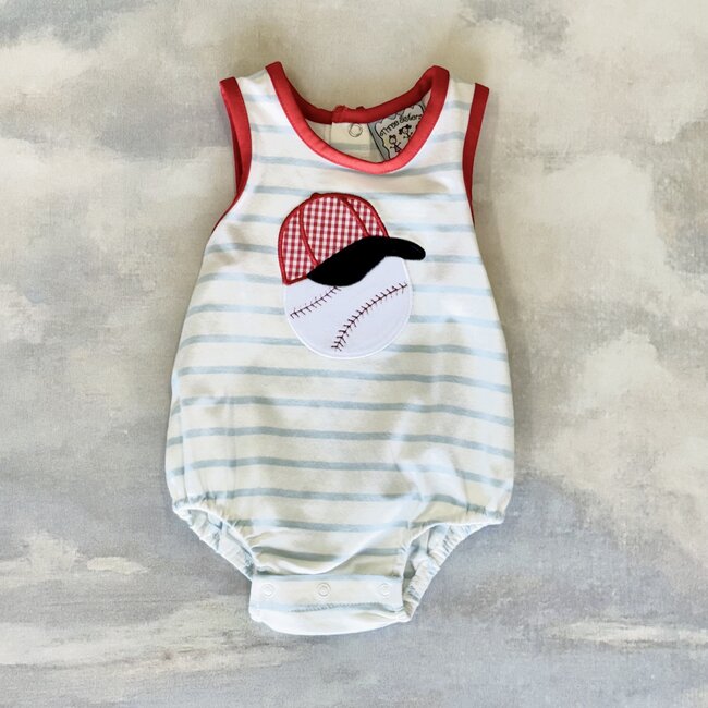 Three Sisters Baseball Boys Applique Bubble