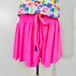 Azarhia Butterfly Flowy Short in Neon Pink