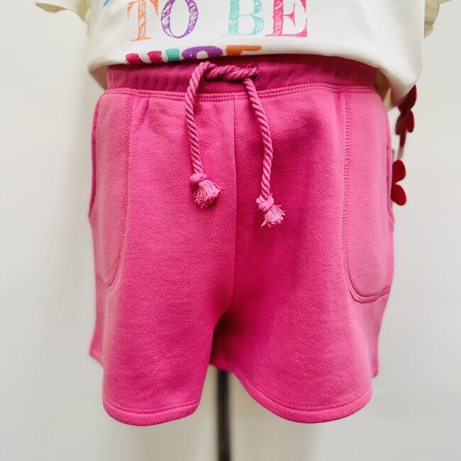 Paper Flower Pork Chop Pocket Short - Pink Cosmos