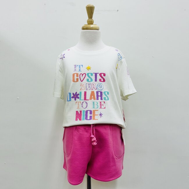 Paper Flower Pork Chop Pocket Short - Pink Cosmos