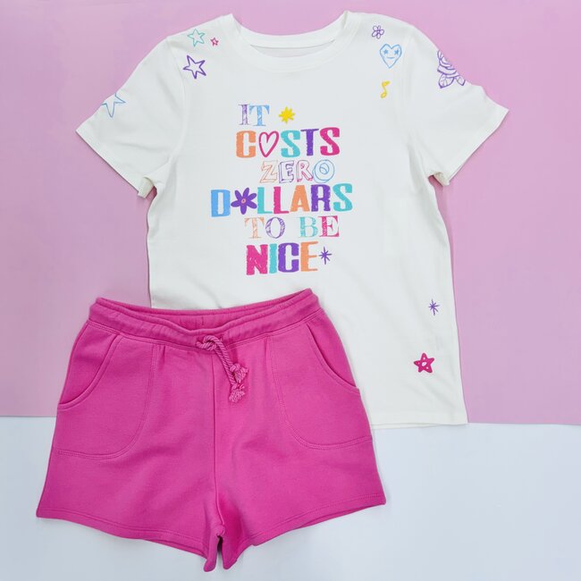 Paper Flower Pork Chop Pocket Short - Pink Cosmos