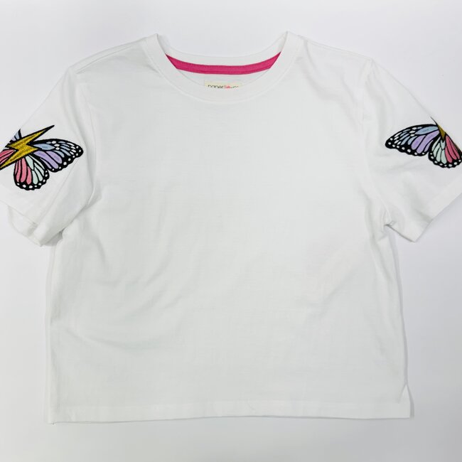 Paper Flower Butterfly Embroidery Shirt