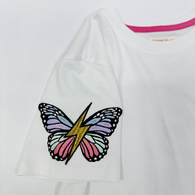 Paper Flower Butterfly Embroidery Shirt