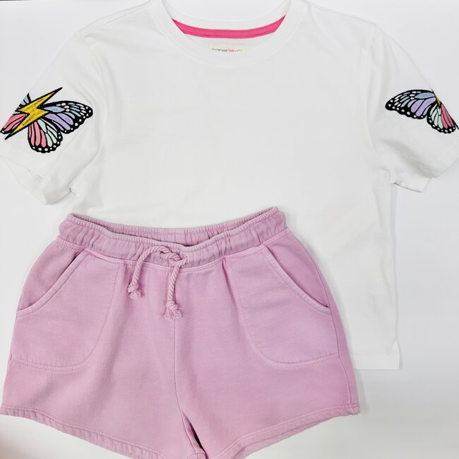 Paper Flower Butterfly Embroidery Shirt