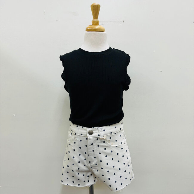 Molly Bracken Black Ruffle Tank Top