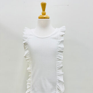 Molly Bracken White Ruffle Tank Top | Size 14Y