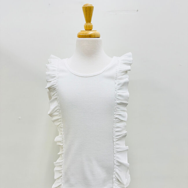 Molly Bracken White Ruffle Tank Top