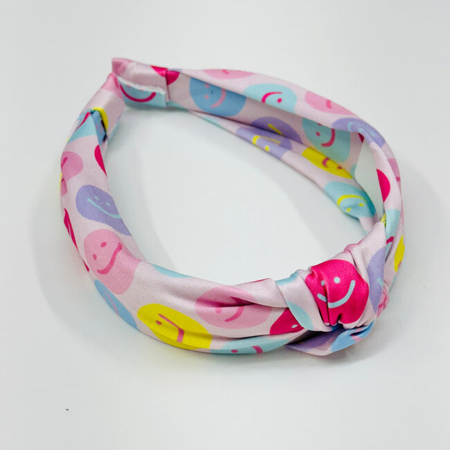 Azarhia Top Knot Headband in Good Day Smiley
