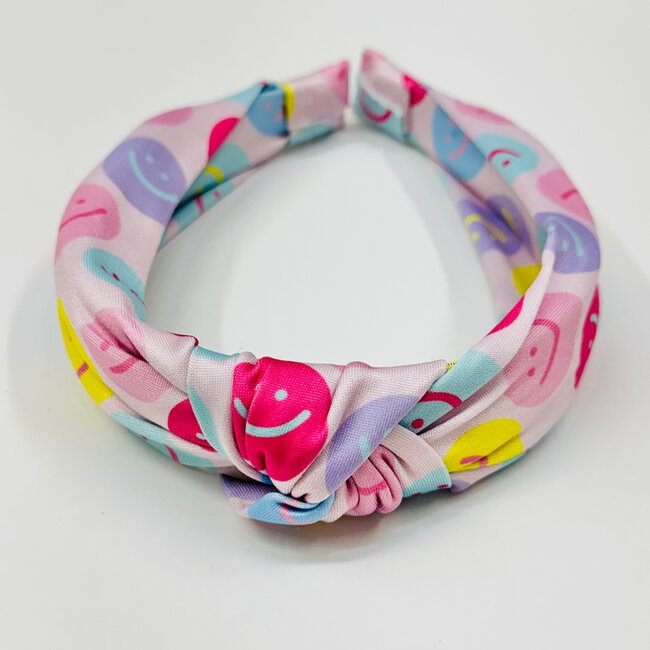Azarhia Top Knot Headband in Good Day Smiley