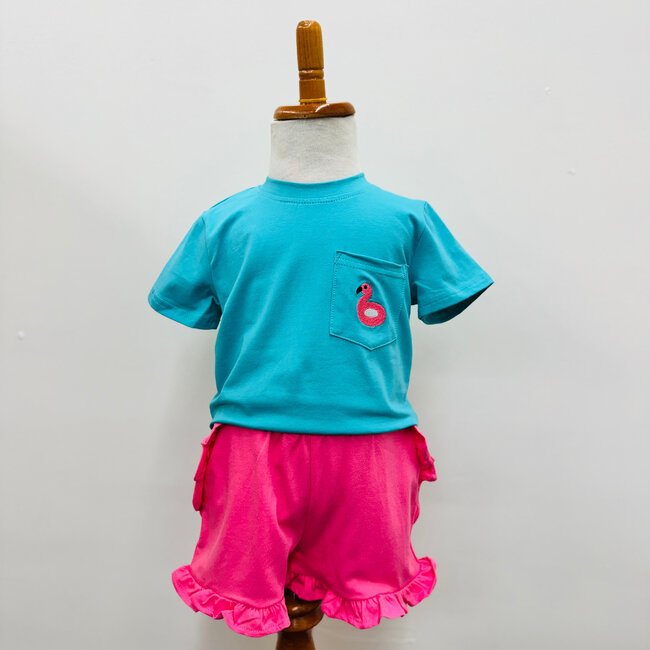 Itsy Bitsy Flamingo Floatie Pocket Tee