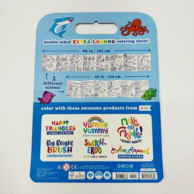 Ooly Color-A-Long: Fold Out Coloring Book- Ocean Adventure (5 ft long)
