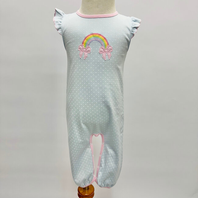 Magnolia Baby Rainbow Wishes Applique Pink Flutters Playsuit