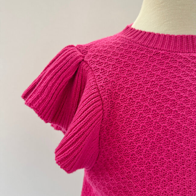 Sadie & Sage Pearl Cap Sleeve Sweater - Berry