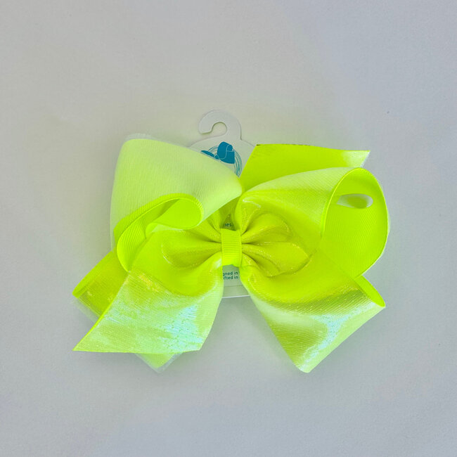 Wee Ones King Sheer Iridescent/Grosgrain Bow - Yellow