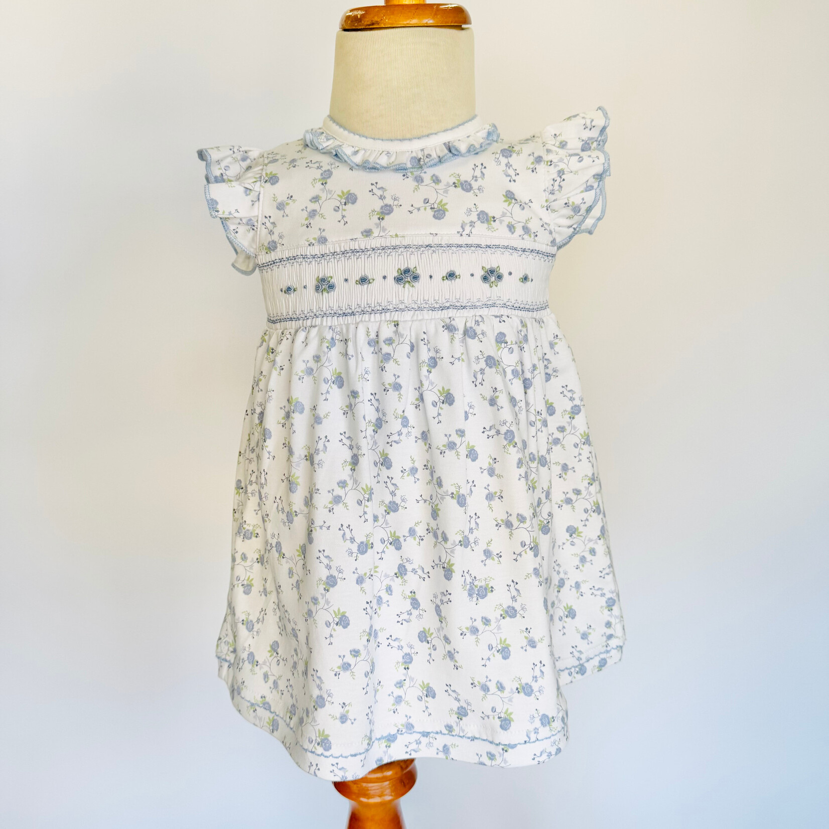 Magnolia Baby Skylar's Classics Sky Blue Smocked Flutters Dress Set