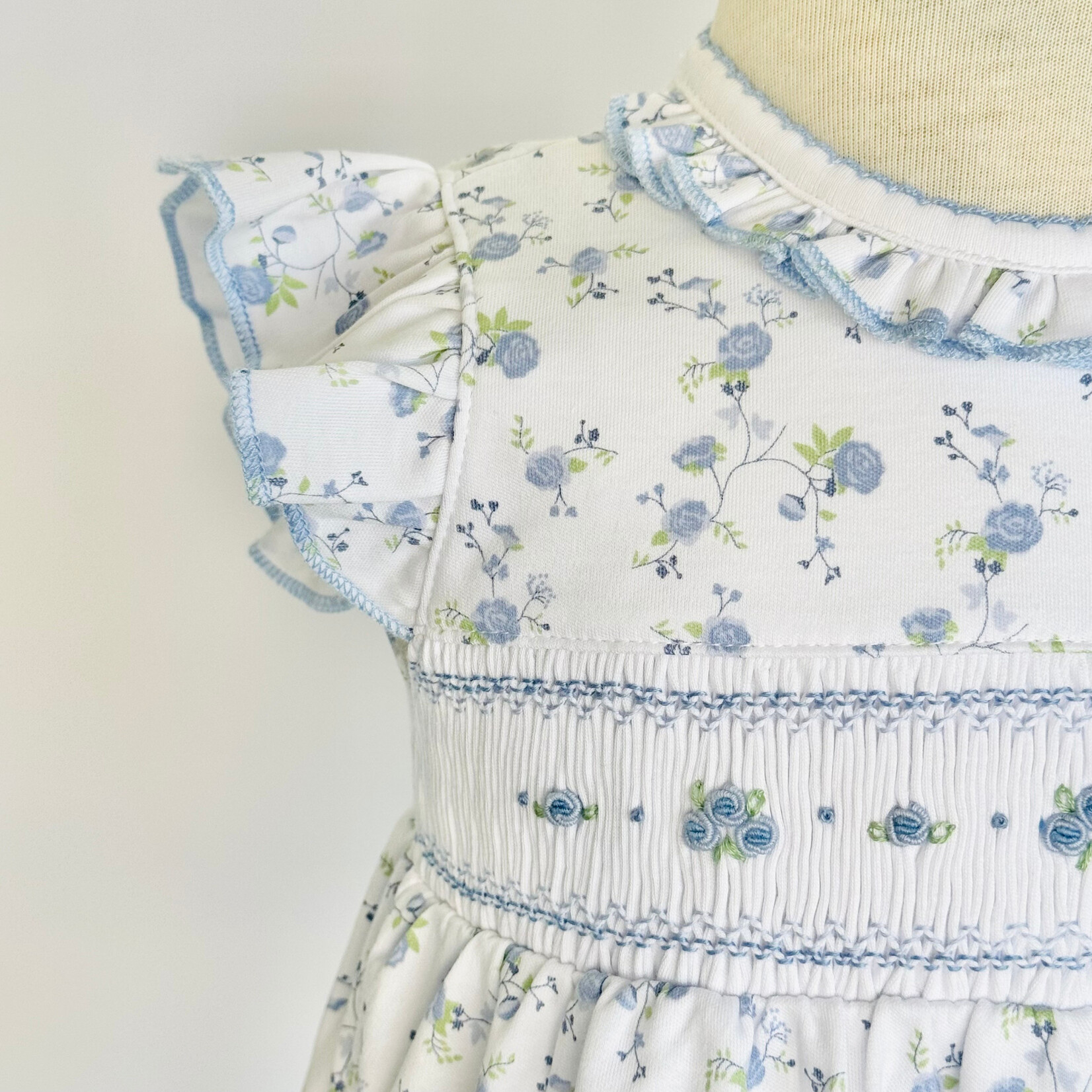 Magnolia Baby Skylar's Classics Sky Blue Smocked Flutters Dress Set