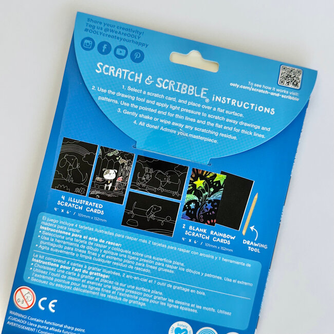 Ooly Mini Scratch & Scribble Art Kit: Playful Pups