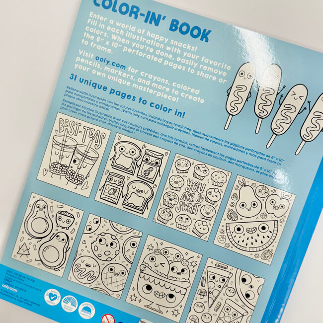 Ooly Color-in' Book: Happy Snacks Coloring Book