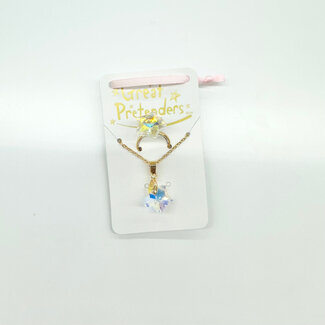 Great Pretenders Boutique Holographic Star Necklace & Ring Set