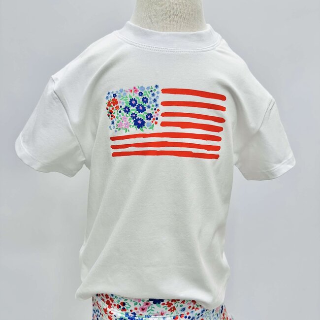 Azarhia Liberty Flowers on White Boxy Tee
