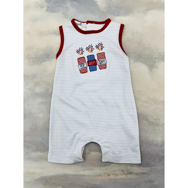 Magnolia Baby Pop! Boom! Bam!  Applique Short Playsuit