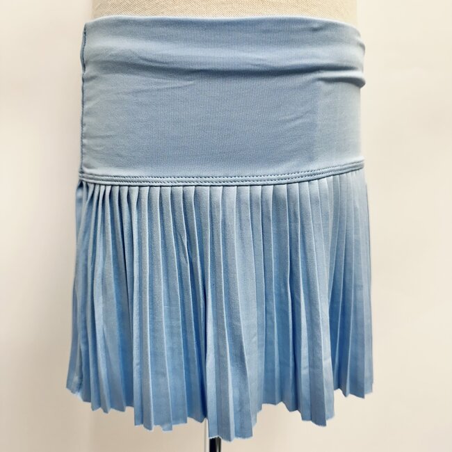 Suzette Collection Pleated Skort in Chambray Blue