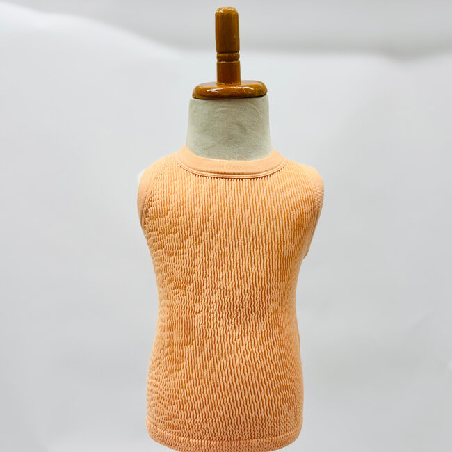 Suzette Collection Smocking Sleeveless Tank - Coral