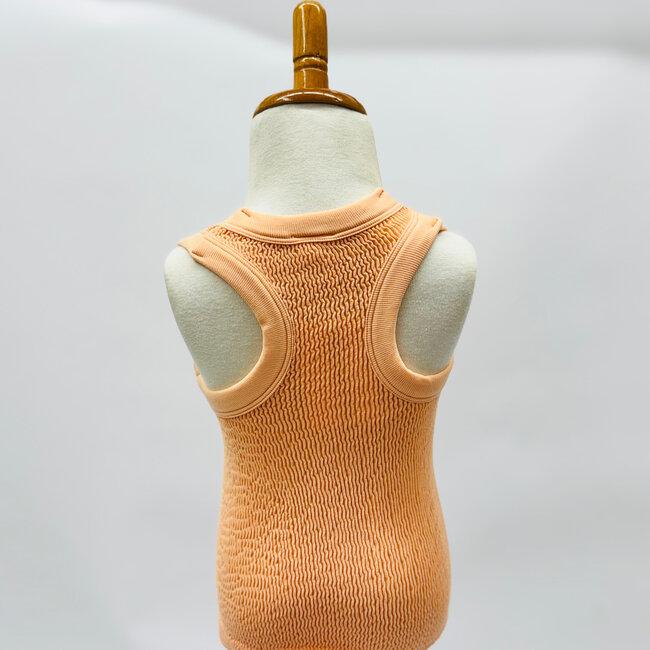 Suzette Collection Smocking Sleeveless Tank - Coral