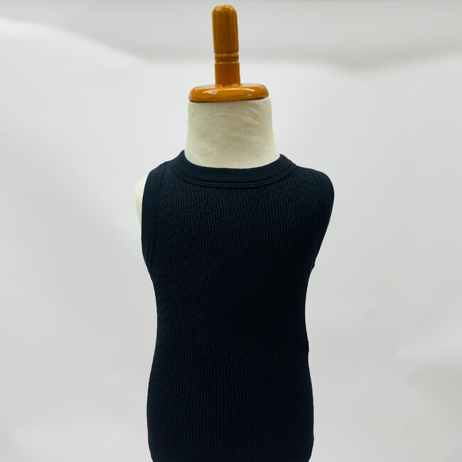 Suzette Collection Smocking Sleeveless Tank - Black