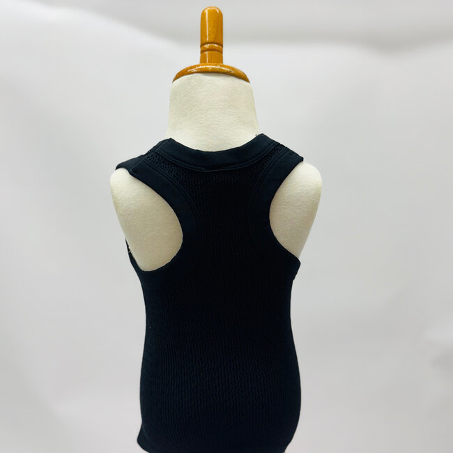 Suzette Collection Smocking Sleeveless Tank - Black