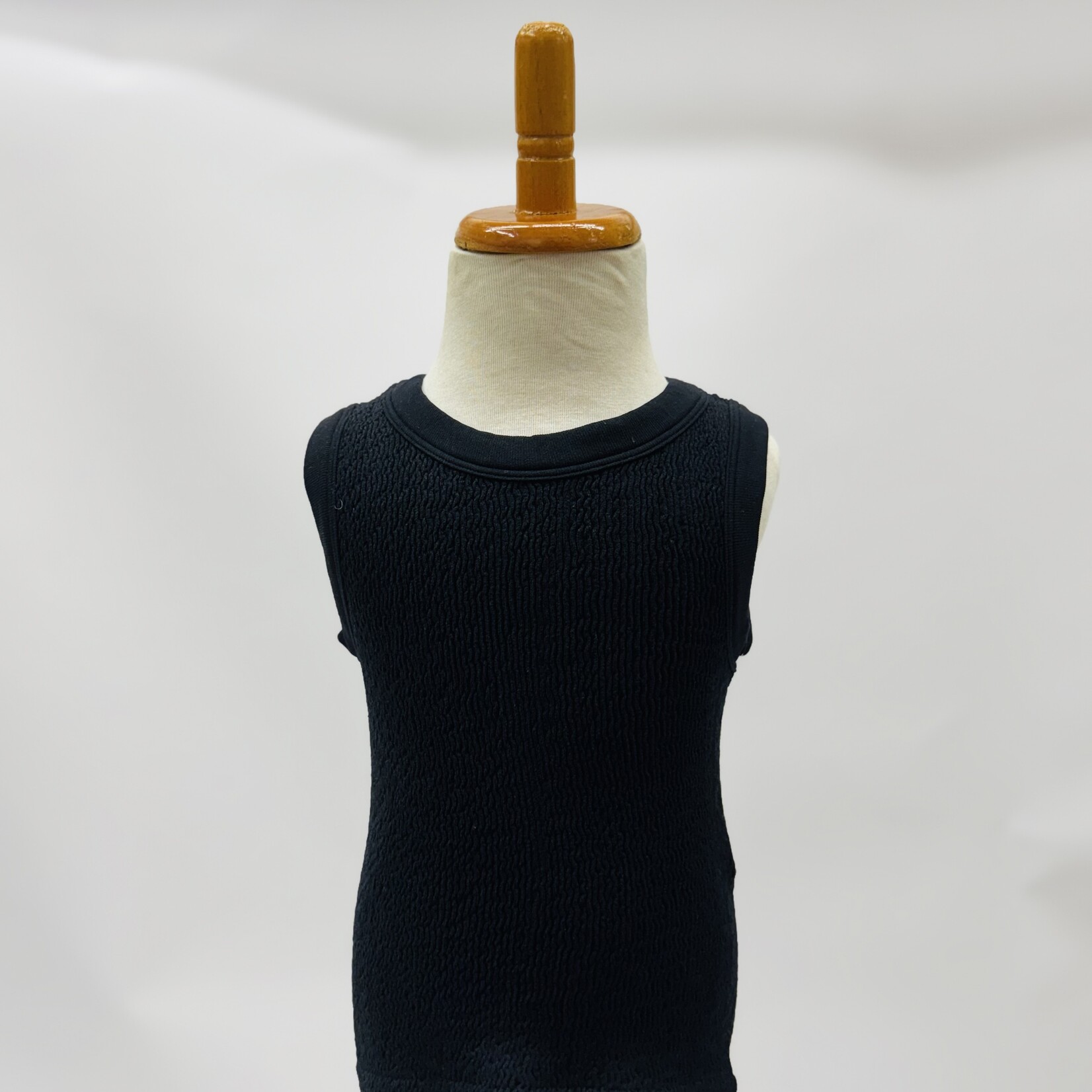 Suzette Collection Smocking Sleeveless Tank - Black