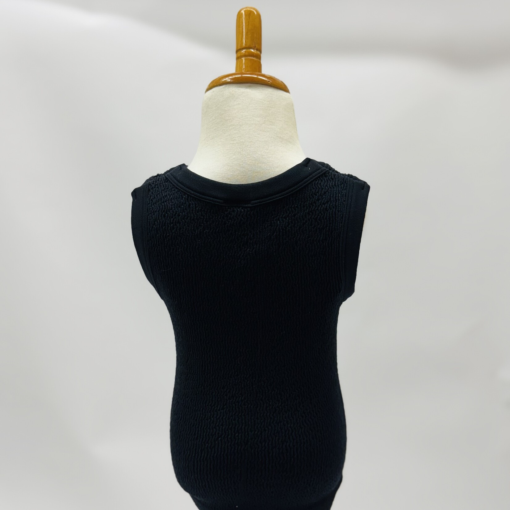 Suzette Collection Smocking Sleeveless Tank - Black