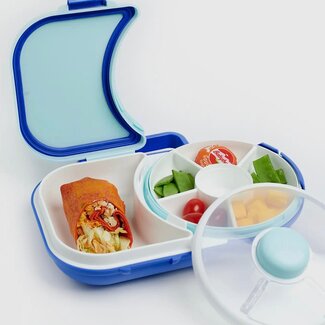 Göbe Kids 2-in-1 Lunchbox with Small Snack Spinner Flip