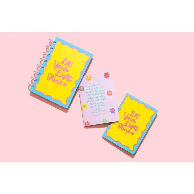 Taylor Elliott Designs Spiral Disc Notebook - "Let Your Light Shine" - 200 Pages