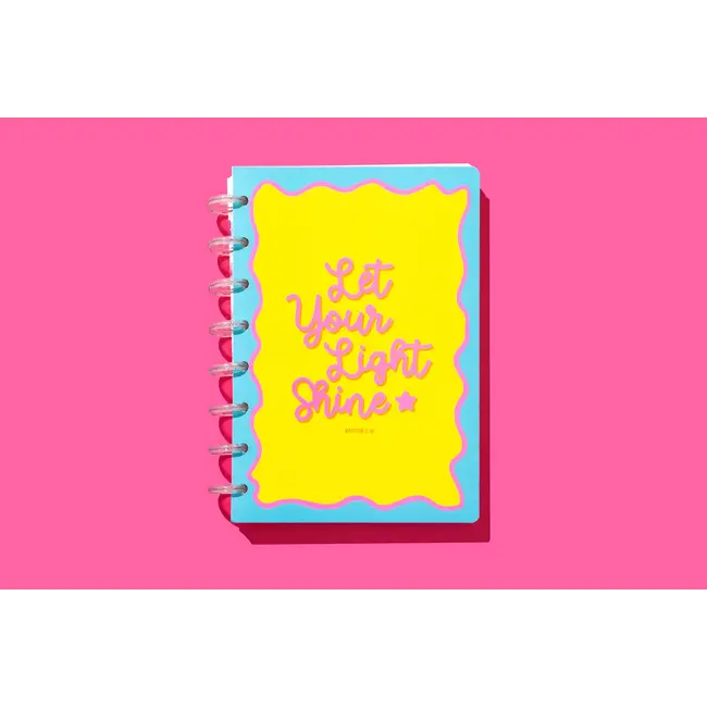 Taylor Elliott Designs Spiral Disc Notebook - "Let Your Light Shine" - 200 Pages