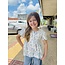 Hayden Girls Cloud Print Gauze Peplum Top
