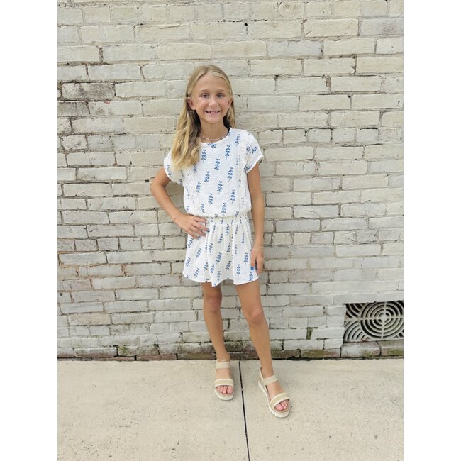 Hayden Girls Smocked Waist Floral Gauze Skirt