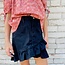Hayden Girls Ruffle Trimmed Twill Skirt - Black