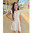 Hayden Girls Button Detail Belted Ruffle Dress